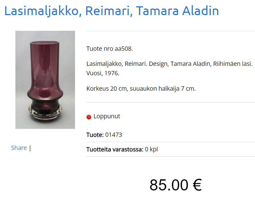 Glas RIIHIMÄKI FINLAND 1910