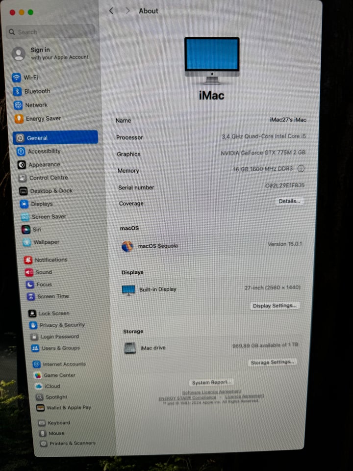 iMac, iMac 27 late 2013, 3,4 GHz