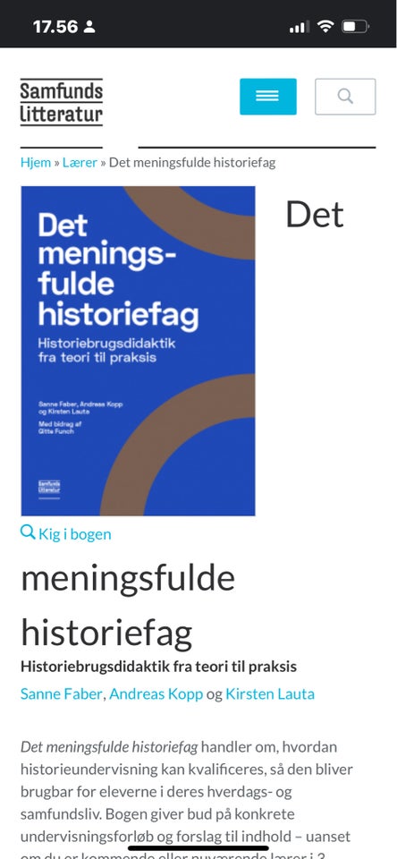 Det meningsfulde historiefag