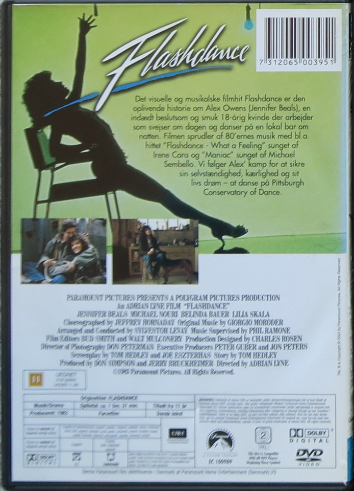 Flashdance, DVD, drama