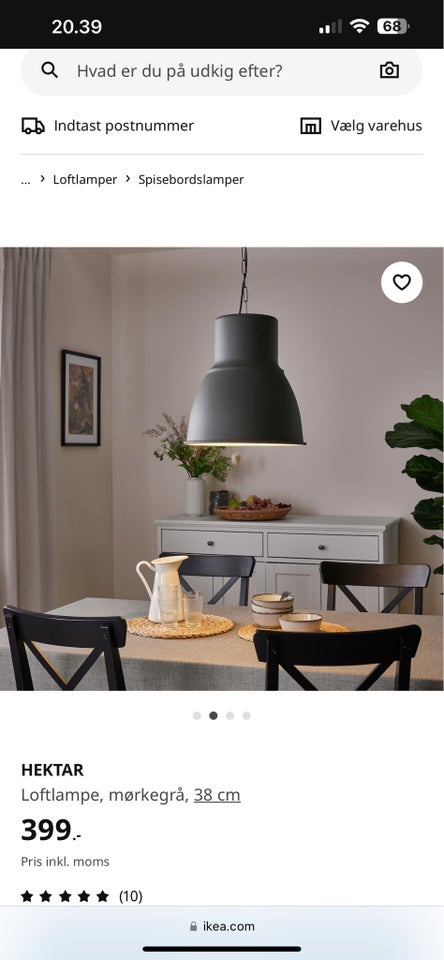 Anden loftslampe Ikea hektar