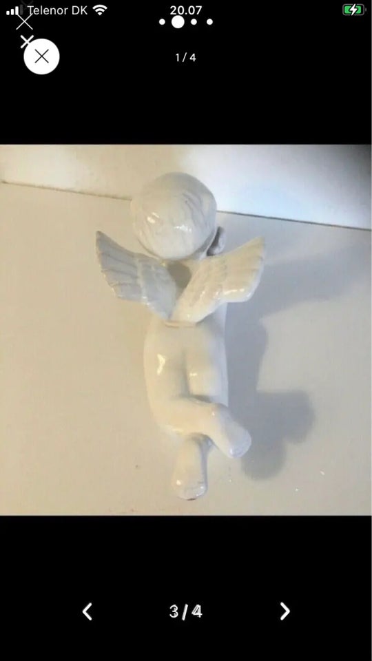 Engel m bare baller porcelænsfigur