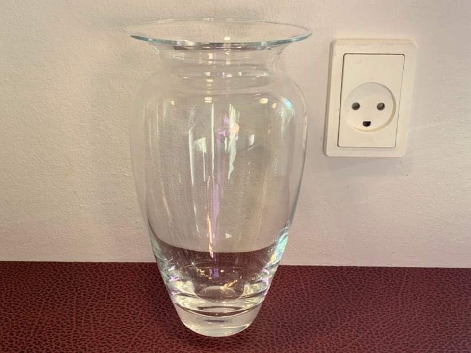 Glas Stor Saturn vase i klart glas