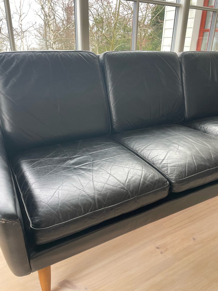 Sofa, læder, 3 pers.