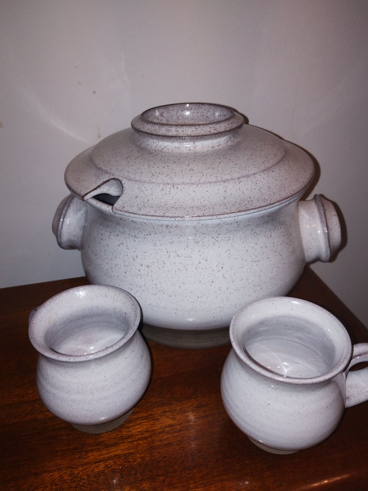 Keramik Bowle med 2 krus Kaj