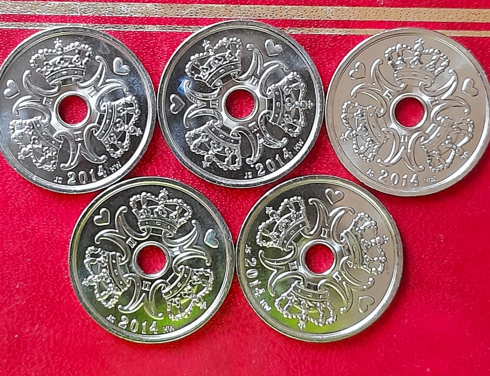 Danmark, mønter, 5 x 2.00DKK