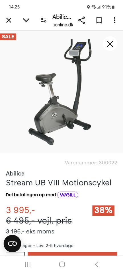 Motionscykel Abillica Stream