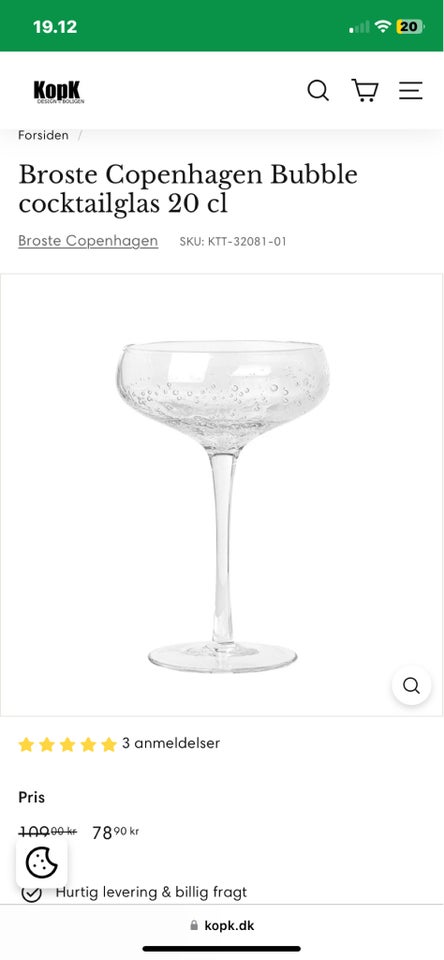 Glas Cocktailglas Broste