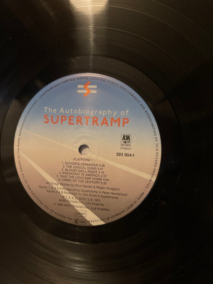 LP, Supertramp, The Autobiography