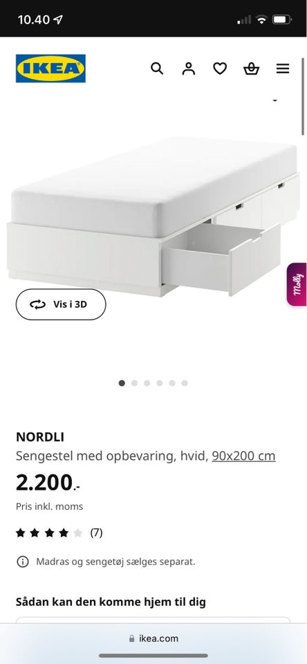 Halvhøj seng, Nordli seng med