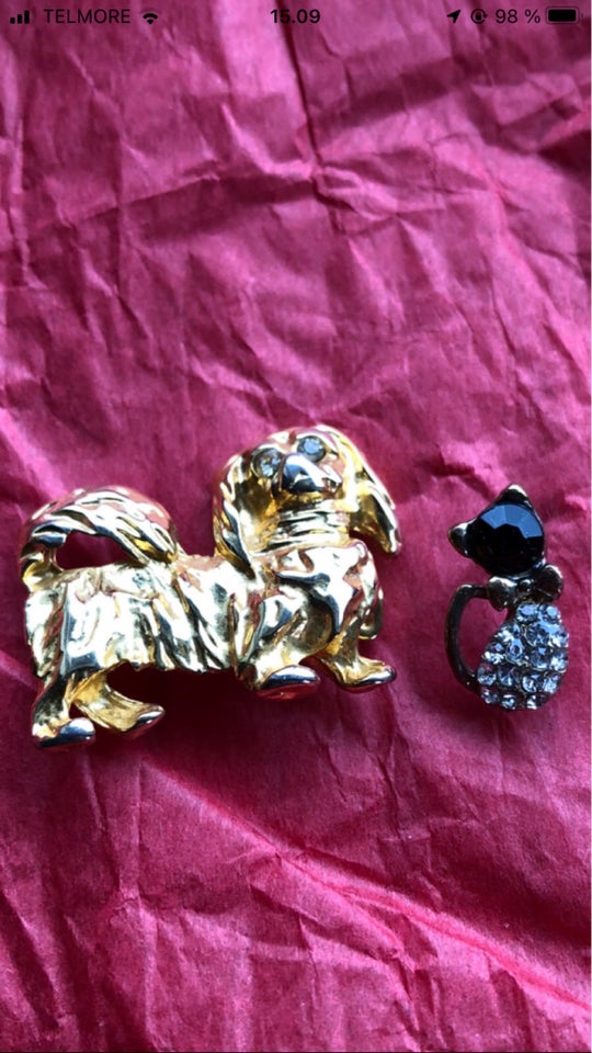 Smuk simili diamant broche  Simili