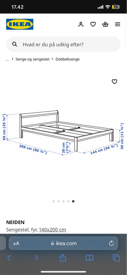 Sengeramme, Ikea NEIDEN, b: 140 l: