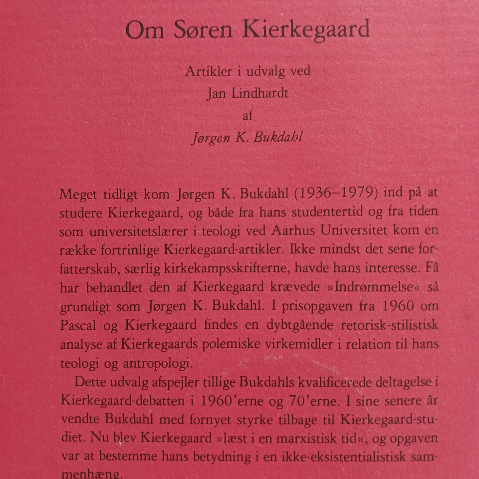 Om Søren Kierkegaard Artikler i