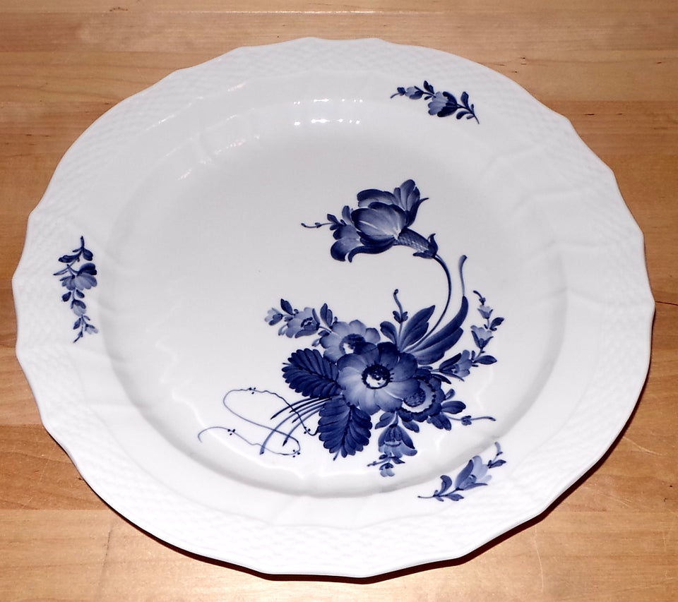 Porcelæn Stort fad Blå Blomst
