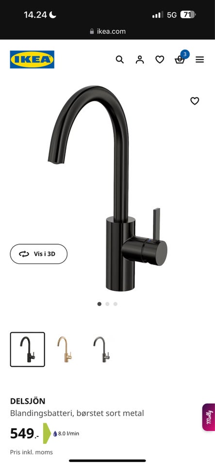 Helt nyt køkkenarmatur, Ikea,