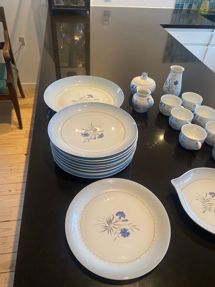 Porcelæn BG Blå korn blomst stel