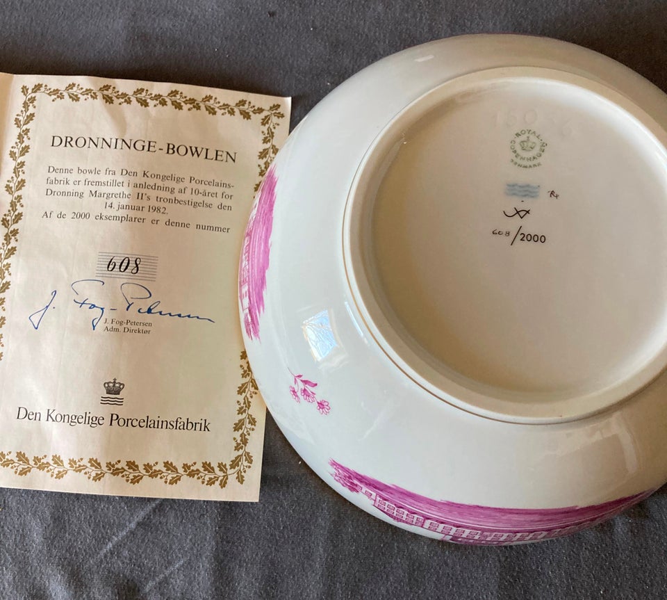 Porcelæn Margrethe 2 Bowle 1982