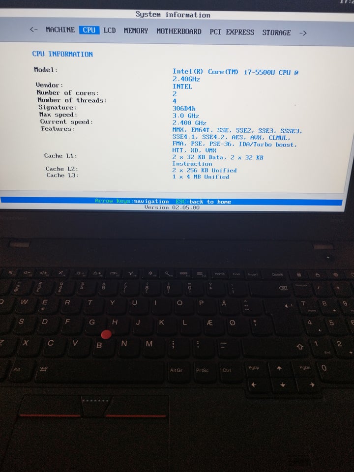 Lenovo W550s  24 GHz 8 GB ram