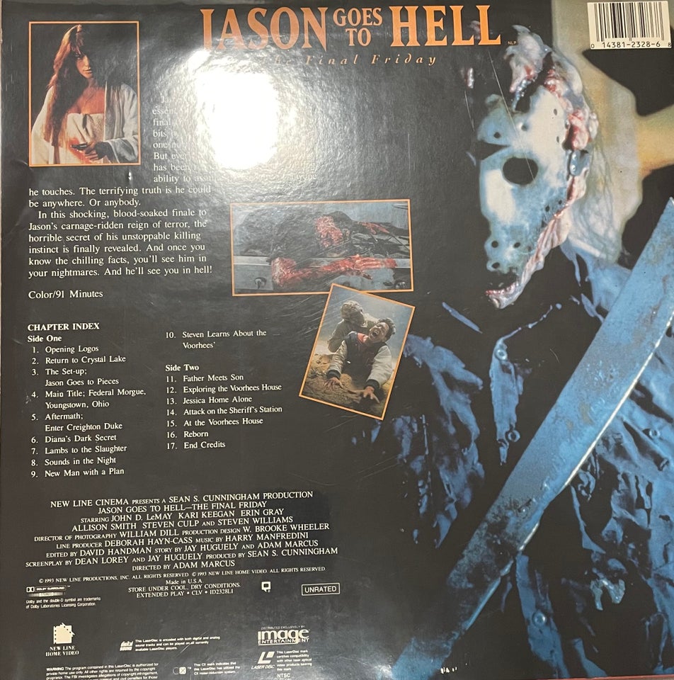 Jason Goes to Hell, Laserdisc film,