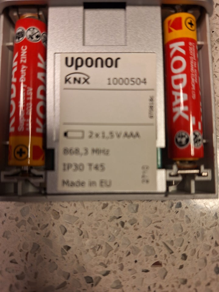 Uponor termostat T45, grå/sølv,