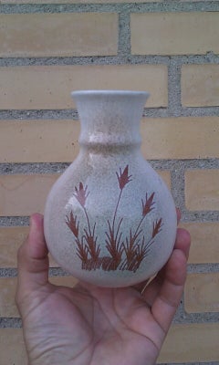 Keramik Vase rødler/hvidlig