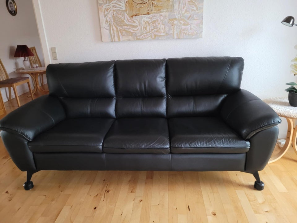 Sofa, læder, 3 pers.