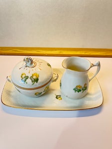 Porcelæn Sukkerskål flødekande