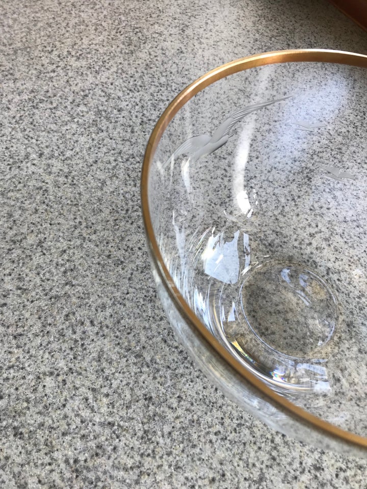 Glas, Skål, Lyngby glas med guld