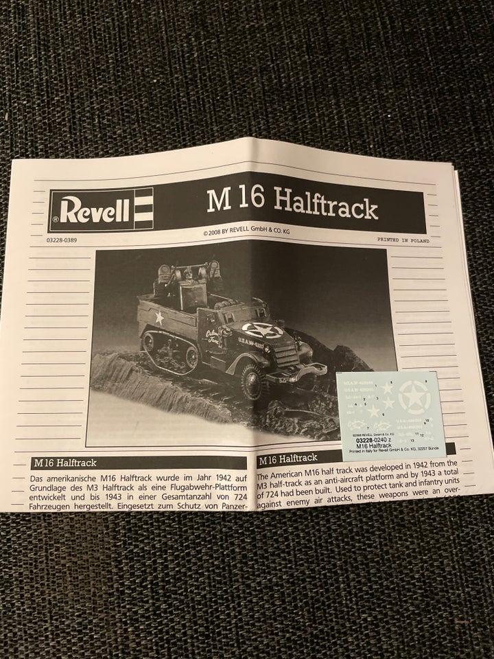 Byggesæt, Revell M16 Halftrack,