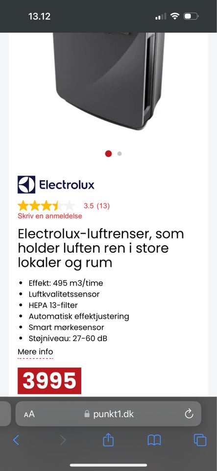 Luftrenser, Electrolux