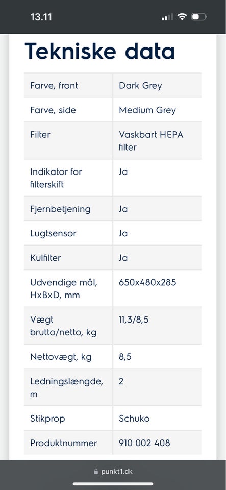 Luftrenser, Electrolux