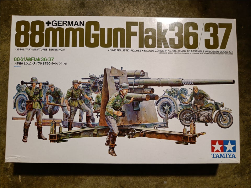 Modelfly Tamiya Tysk 88 M/M Flak