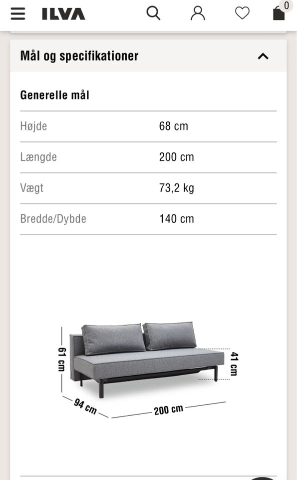 Sovesofa, Innovation Living, b: 94