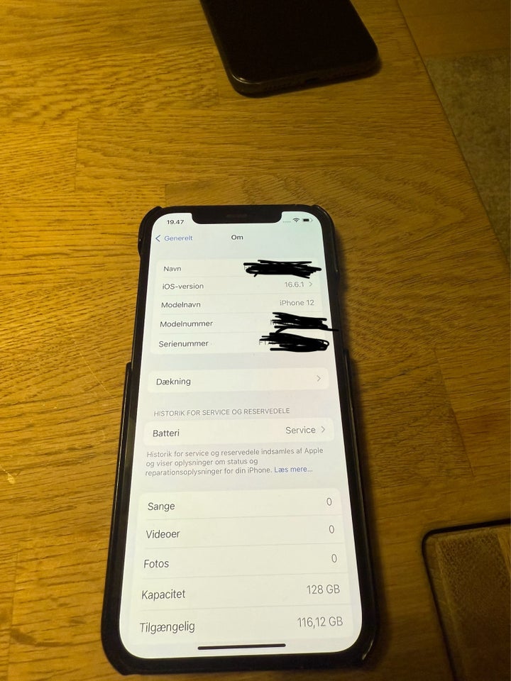 iPhone 12, 128 GB, sort