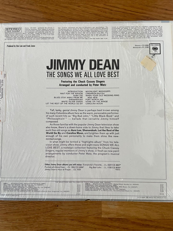 LP, Jimmy Dean, The Songs we all love