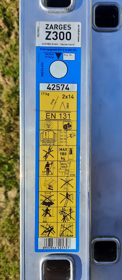 Skydestige 2 x 14 trin, Zarges