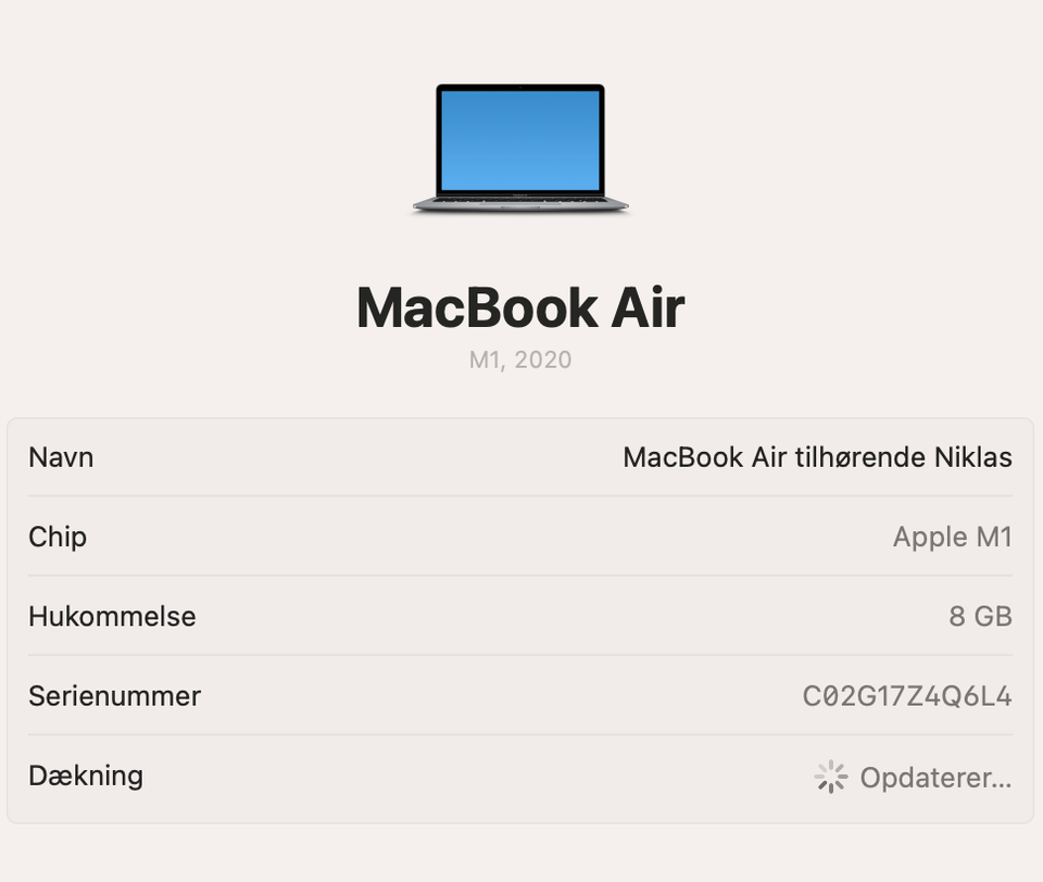 MacBook Air, M1 2020, M1 GHz