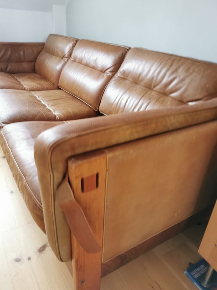 Sofa, læder, 3 pers.