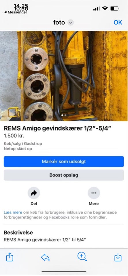 Gevindskære 1/2” -5/4”, REMS amigo