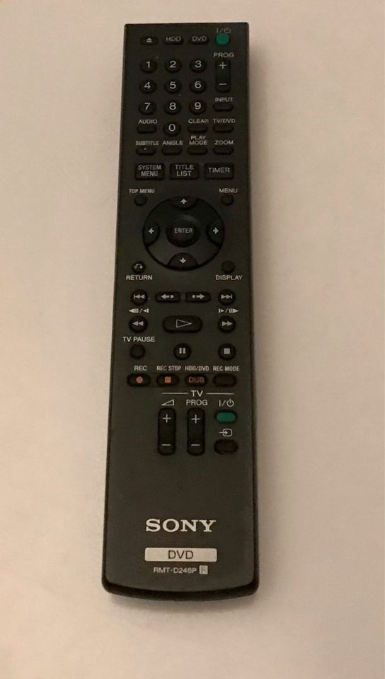 Fjernbetjening , Sony RMT-D246P,