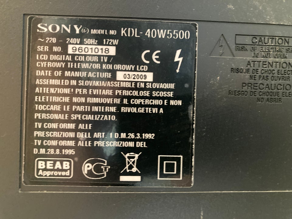 LCD, Sony, kdl-40w5500