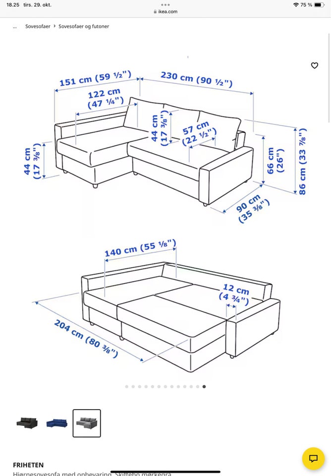 Sovesofa, Friheten Ikea