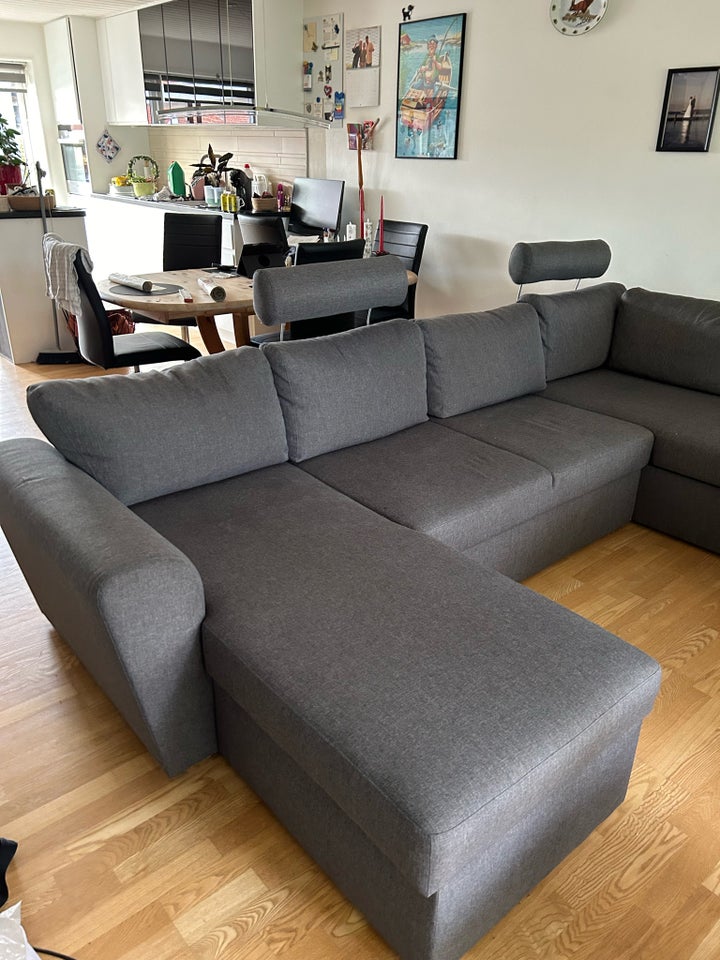 U-sofa, stof, 7 pers.