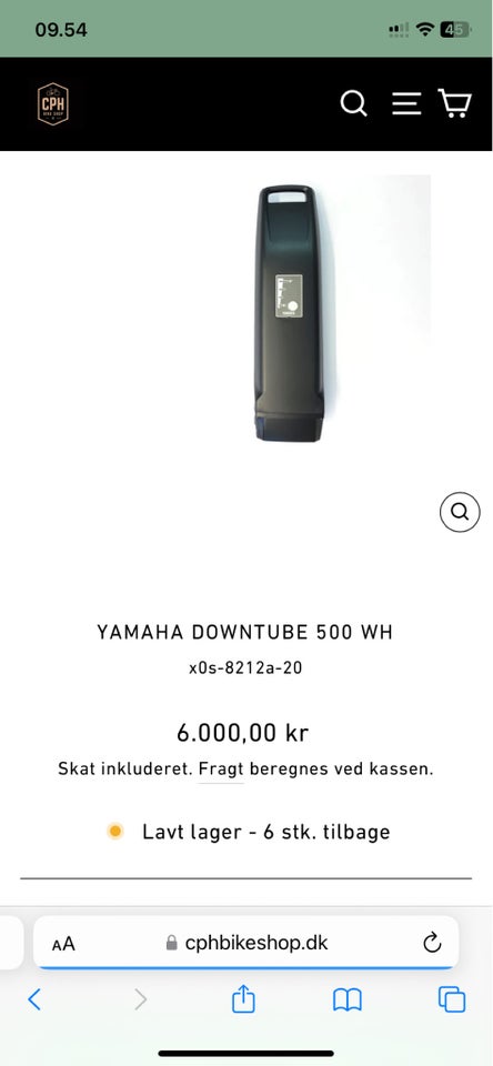 Andet, Yamaha batteri 500Wh