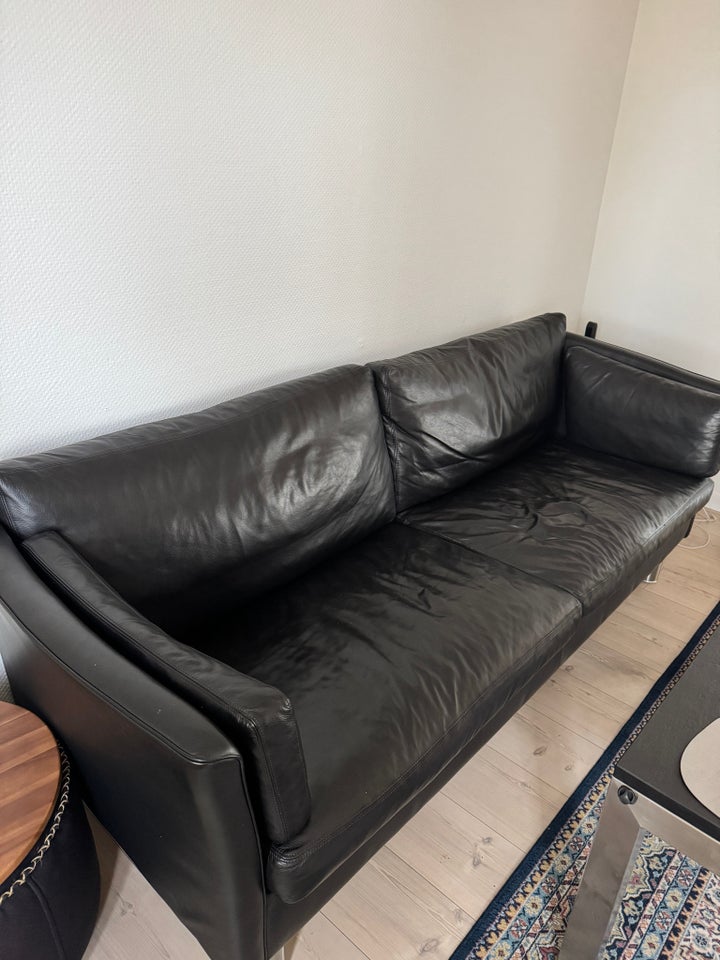 Sofa, læder, 3 pers.