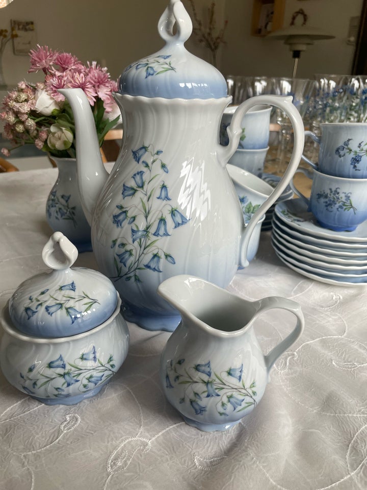 Porcelæn Kaffestel blå blomster 