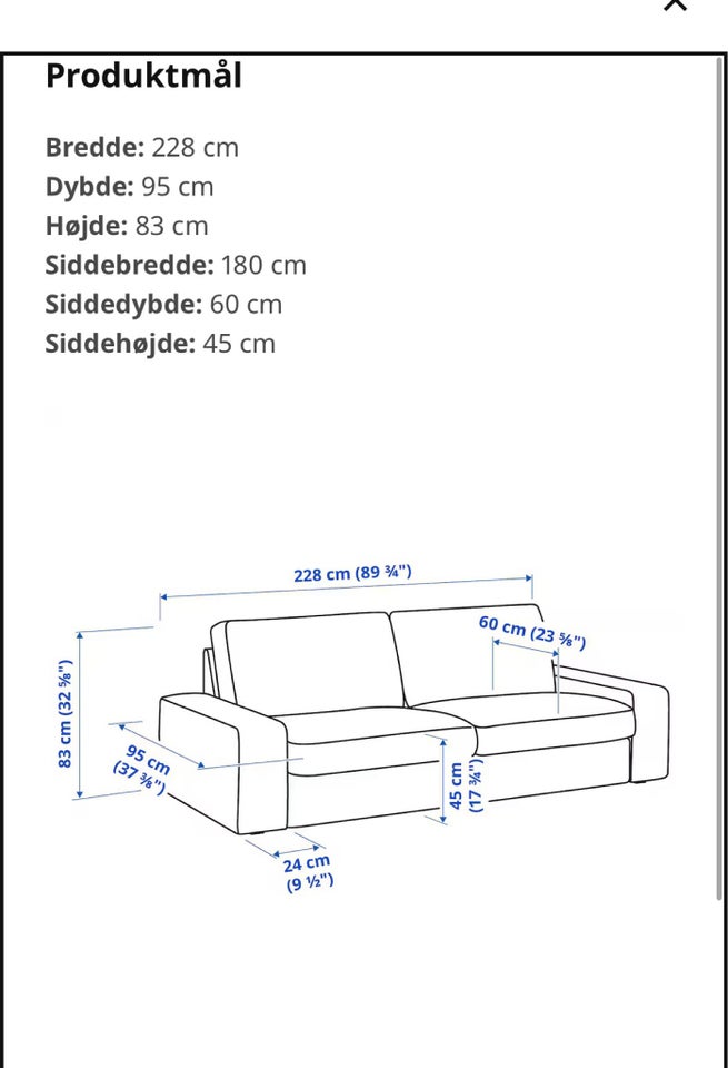 Sofa, 3 pers. , Ikea