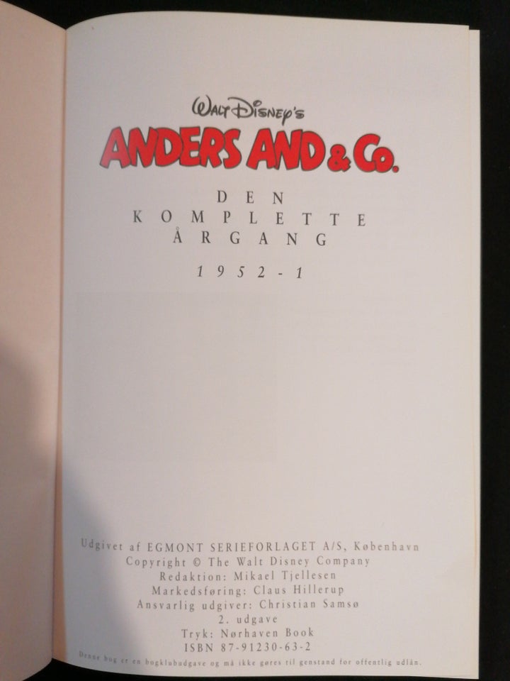 Anders And  Co. Årgangs bøger