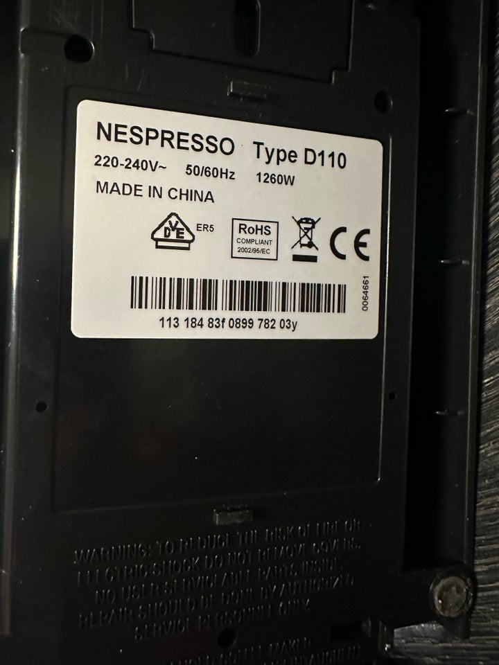 Nespresso kaffemaskine og