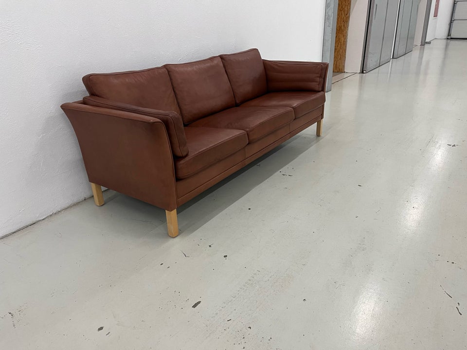 Sofa, læder, 3 pers.